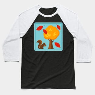 Cute Squirrel Tree Baseball T-Shirt